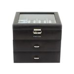 WATCH BOXES Friedrich|23 Bond Ref. 20098-2 collector box for 24 watches black/blue-grey interior